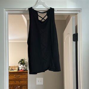 SHEIN Black Crisscross Back Tank Top
